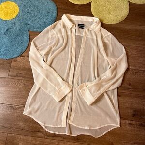 Wildfang Cream Button Down Shirt